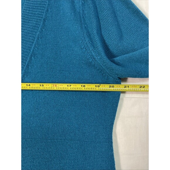 Apostrophe Teal Button Front Cardigan Sweater with Pockets Size Large - Picture 5 of 6